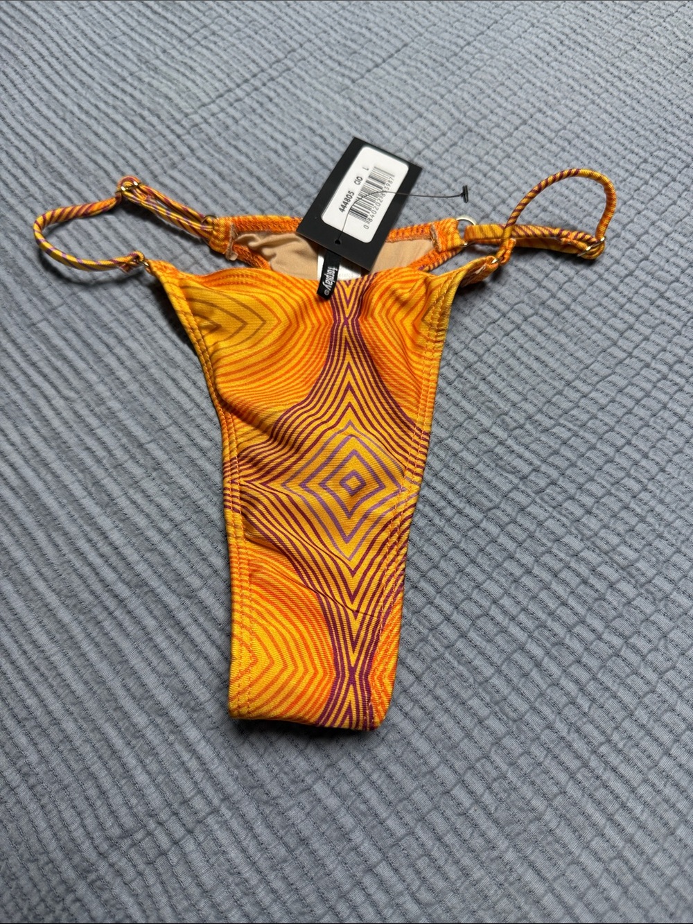 Womens Thong sz large  Swimwear - Orange Geometric Print